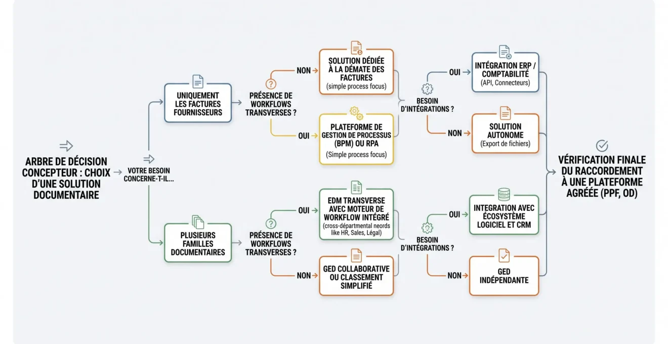Arbre de décision pour choisir entre GED transverse et solution spécialisée facturation